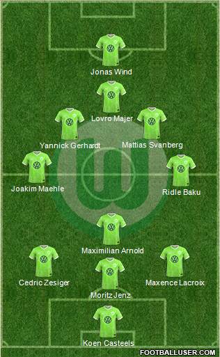 VfL Wolfsburg 4-5-1 football formation