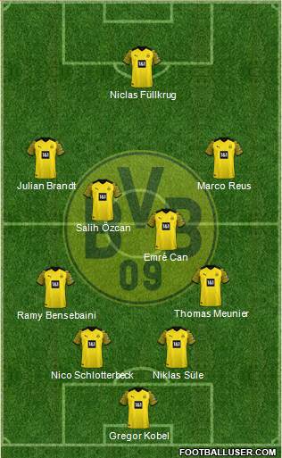 Borussia Dortmund 4-1-4-1 football formation