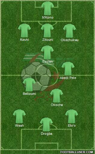 Algeria 3-4-3 football formation