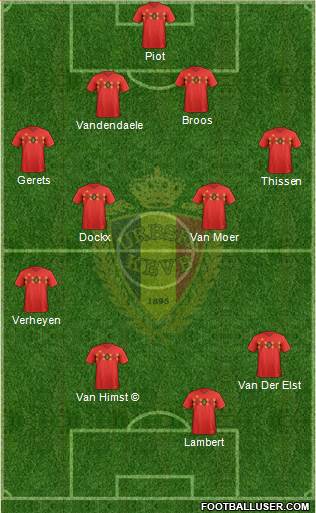 Belgium 4-3-3 football formation