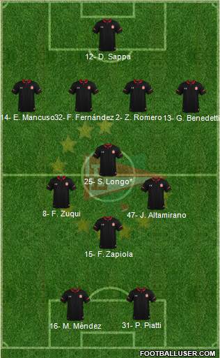 Estudiantes de La Plata 4-3-1-2 football formation