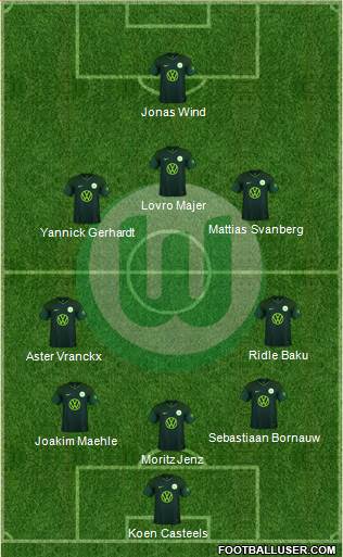 VfL Wolfsburg 5-3-2 football formation