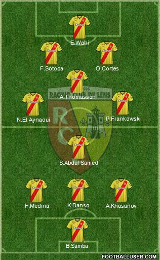 Racing Club de Lens 3-4-3 football formation