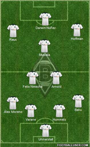 Borussia Mönchengladbach 4-3-3 football formation