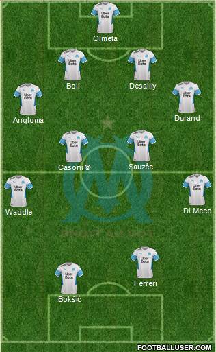 Olympique de Marseille 4-4-2 football formation