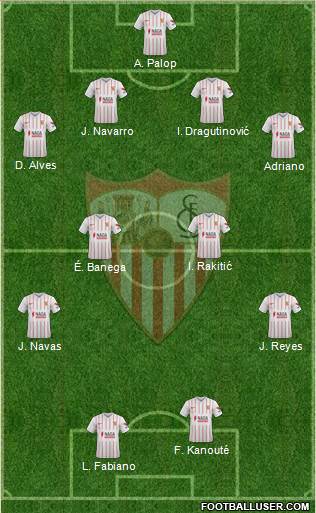 Sevilla F.C., S.A.D. 4-4-2 football formation