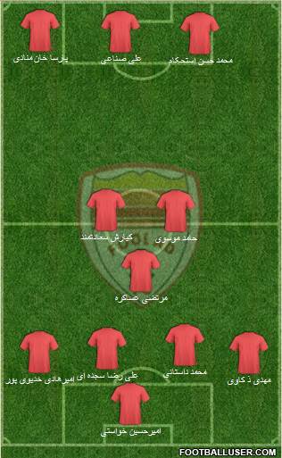 Foulad Khuzestan 4-3-3 football formation