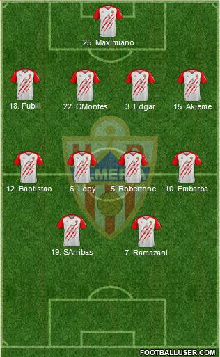 U.D. Almería S.A.D. football formation