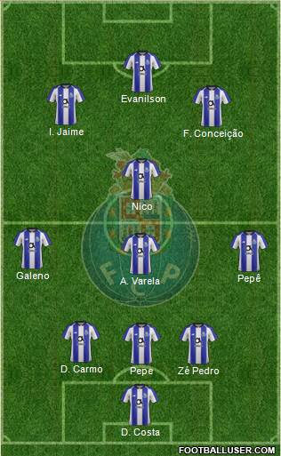 Futebol Clube do Porto - SAD 3-4-3 football formation