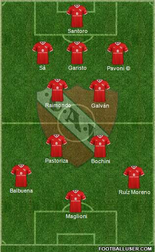 Independiente 3-4-3 football formation