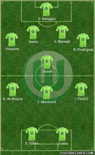 VfL Wolfsburg 4-4-2 football formation