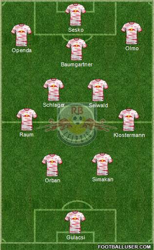 RasenBallsport Leipzig 4-5-1 football formation