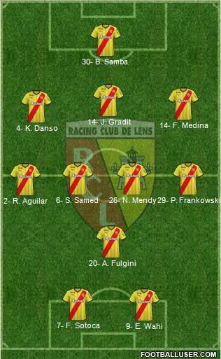 Racing Club de Lens 3-4-1-2 football formation