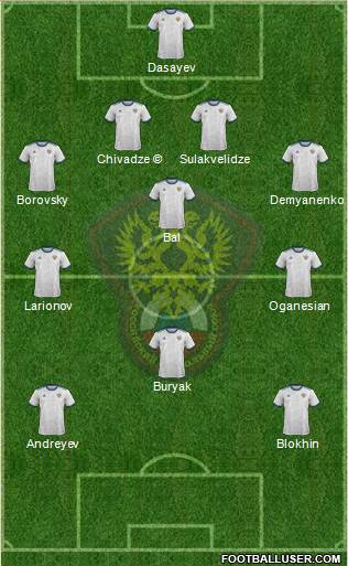 Russia 4-3-1-2 football formation