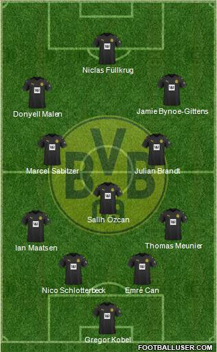 Borussia Dortmund 4-1-4-1 football formation