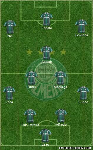 SE Palmeiras 4-2-1-3 football formation