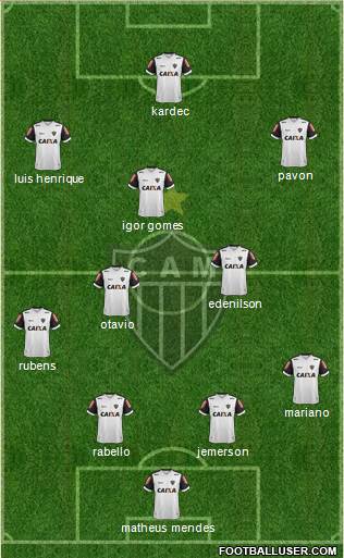 C Atlético Mineiro 4-2-3-1 football formation