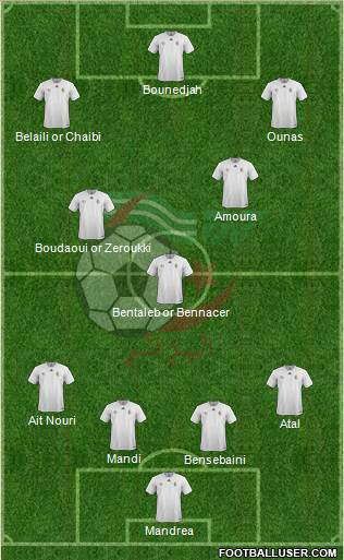 Algeria 4-3-2-1 football formation