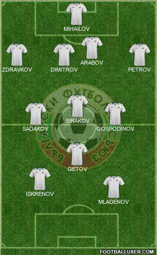 Bulgaria 4-3-1-2 football formation