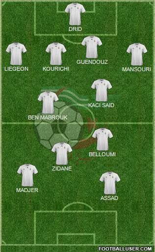 Algeria 4-2-2-2 football formation