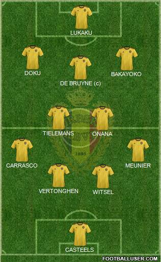 Belgium 4-2-3-1 football formation