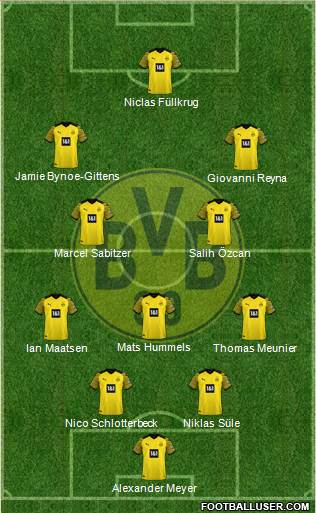 Borussia Dortmund 5-4-1 football formation