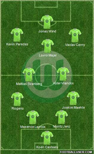 VfL Wolfsburg 4-2-3-1 football formation