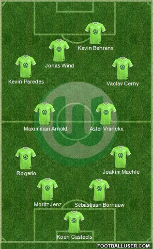 VfL Wolfsburg 4-4-2 football formation