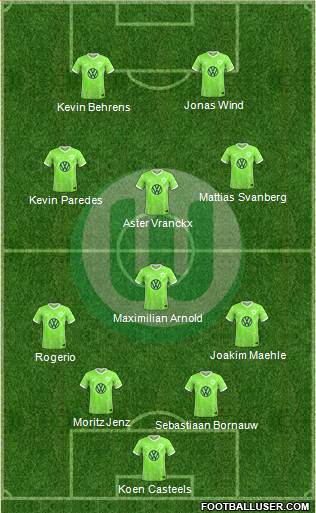 VfL Wolfsburg 4-1-3-2 football formation