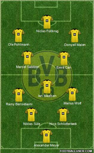 Borussia Dortmund 4-1-4-1 football formation