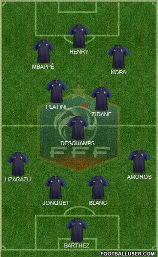 France 4-1-2-3 football formation