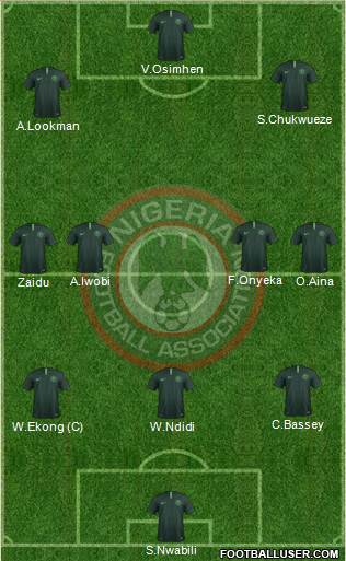 Nigeria 4-2-2-2 football formation