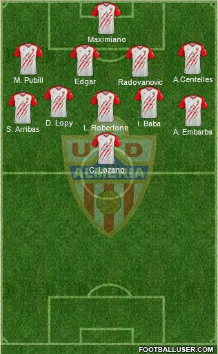 U.D. Almería S.A.D. 4-2-3-1 football formation