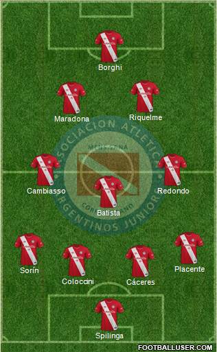 Argentinos Juniors 4-3-2-1 football formation