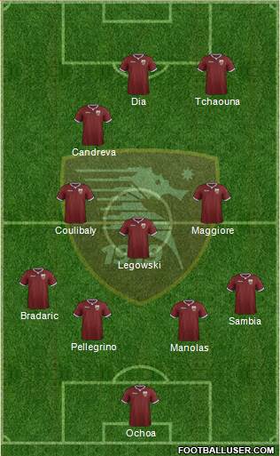 Salernitana 4-3-1-2 football formation