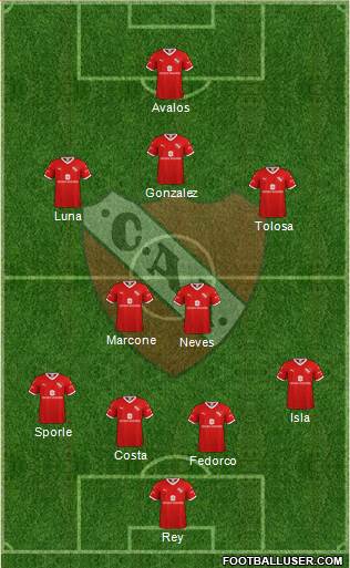 Independiente football formation