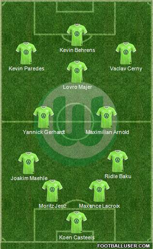 VfL Wolfsburg 4-2-3-1 football formation