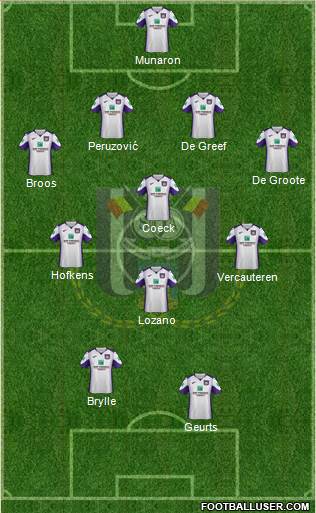 RSC Anderlecht football formation