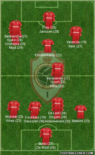 R Antwerp FC Formation 2024