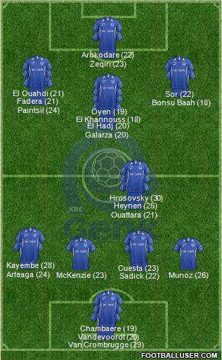 K Racing Club Genk football formation