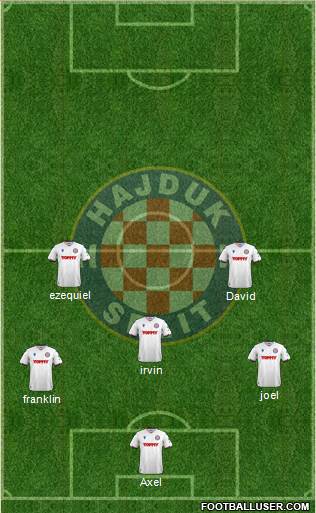 HNK Hajduk 4-4-2 football formation