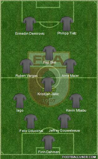 FC Augsburg 4-4-2 football formation