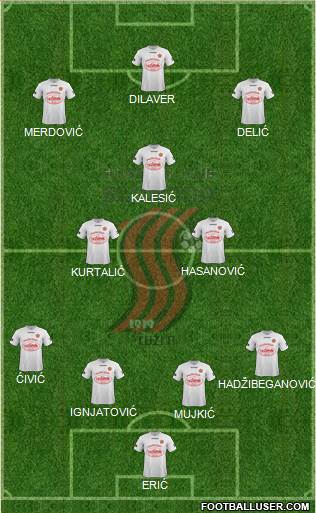 FK Sloboda Tuzla 4-2-3-1 football formation