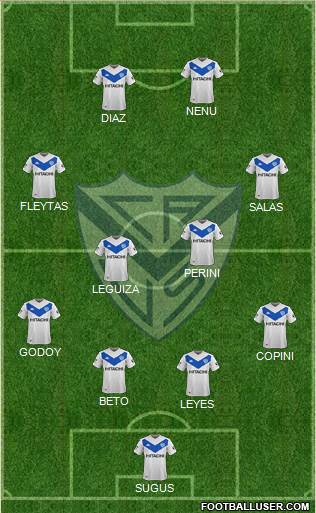 Vélez Sarsfield 4-4-2 football formation