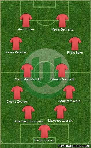 VfL Wolfsburg 4-4-2 football formation