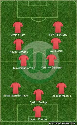 VfL Wolfsburg 4-2-2-2 football formation