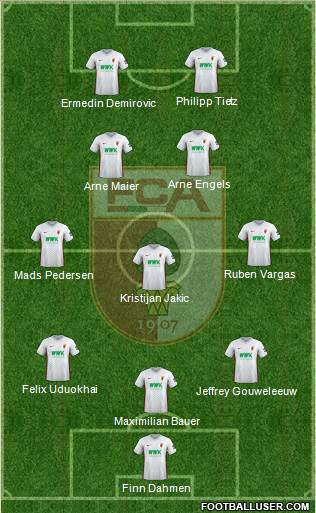 FC Augsburg 3-5-2 football formation