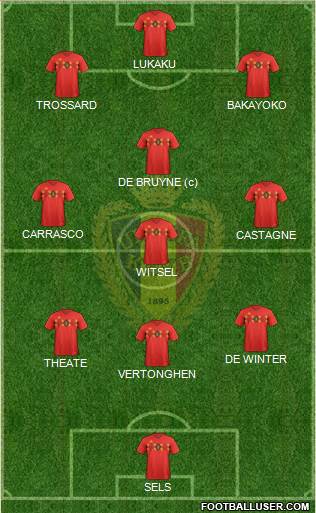 Belgium 3-4-3 football formation