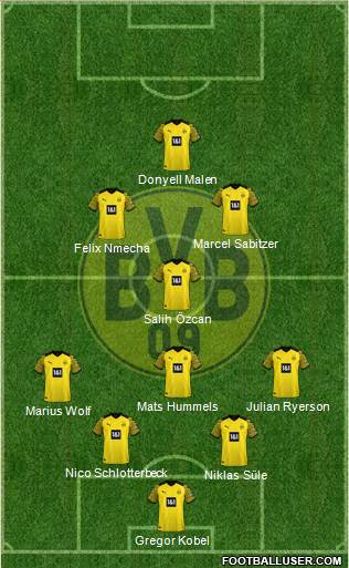 Borussia Dortmund 5-4-1 football formation