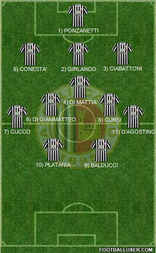 Ascoli 3-5-2 football formation